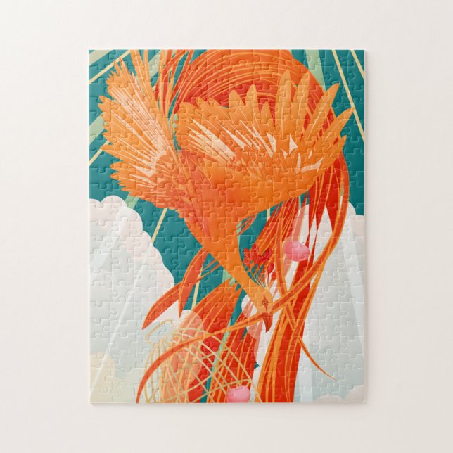 Fairytale Firebird Golden Cage Illustration Jigsaw Puzzle (Vertical)