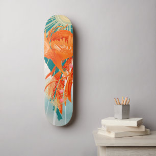 Fairytale Firebird Golden Cage Illustration Skateboard