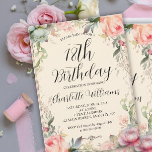 Fairytale Floral 18th Birthday Invitation