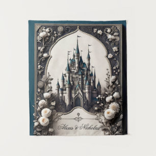 Fairytale Floral Castle Tapestry