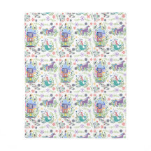 Fairytale Folk Art Throw Blanket