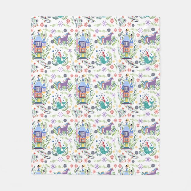Fairytale Folk Art Throw Blanket (Front)