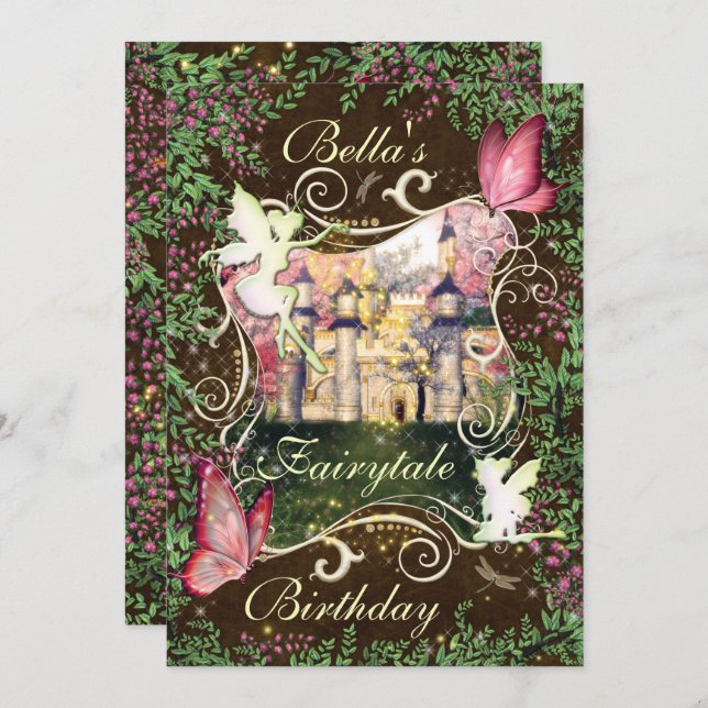 Fairytale Forest Enchanted Party Invitations (Front/Back)