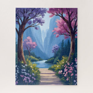 Fairytale Forest Magical Floral Nature Landscape Jigsaw Puzzle