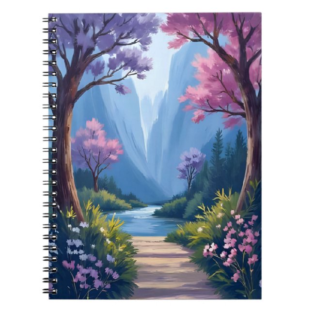 Fairytale Forest | Magical Floral Nature Landscape Notebook (Front)