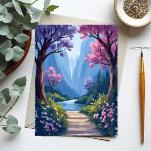 Fairytale Forest   Magical Floral Nature Landscape Postcard
