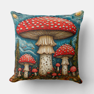 🍄 Fairytale Forest Mushrooms Cosy Decor Gift ✨ Cushion