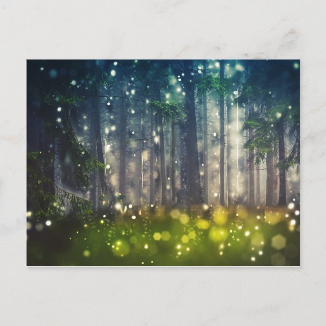 Fairytale Forest Tree Nature Landscape Art Postcard (Front)