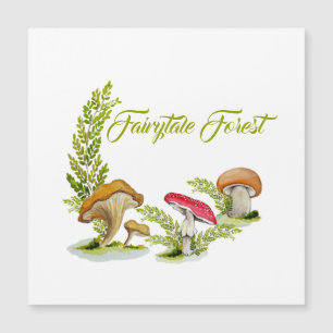 Fairytale forest watercolor set of mushrooms