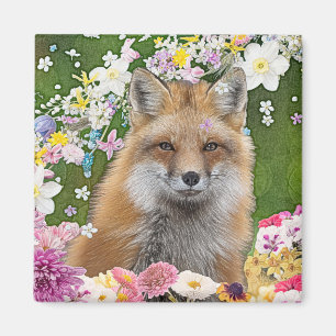 Fairytale Fox in Field of Flowers Magnet