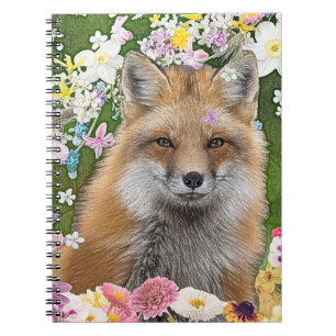 Fairytale Fox in Field of Flowers Notebook