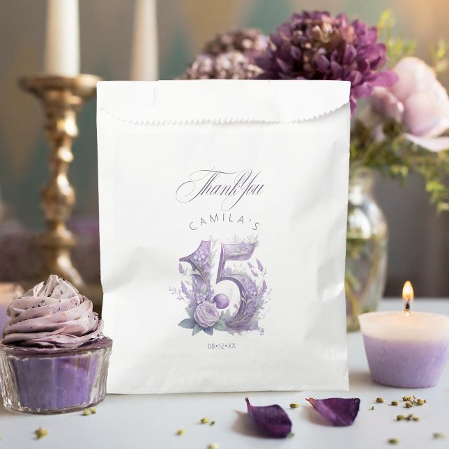 Fairytale Garden Quinceanera Lavender/Lilac ID1030 Favour Bag (Creator Uploaded)