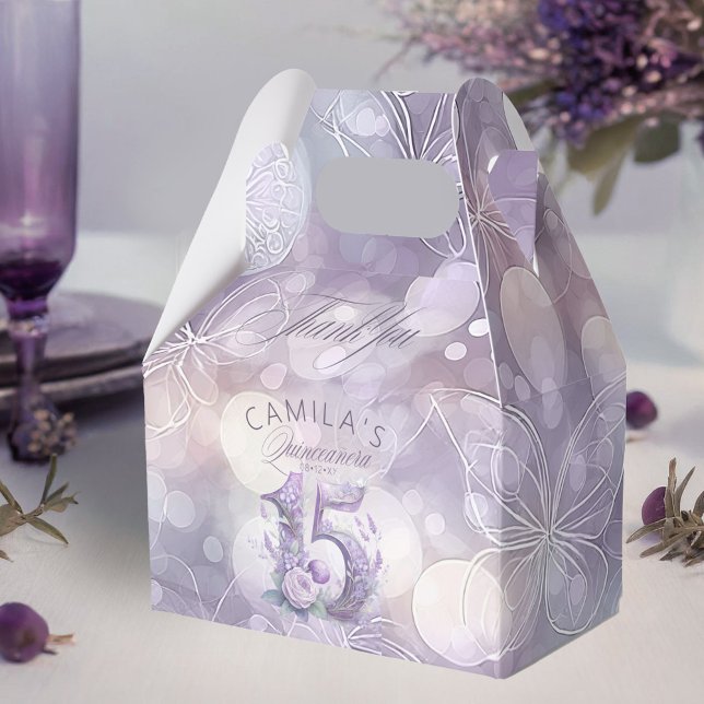 Fairytale Garden Quinceanera Lavender/Lilac ID1030 Favour Box (Creator Uploaded)