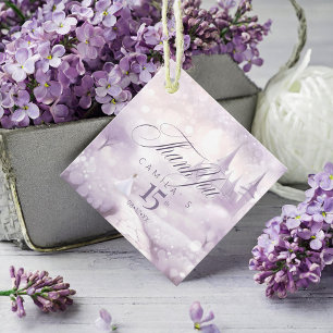 Fairytale Garden Quinceanera Lavender/Lilac ID1030 Favour Tags