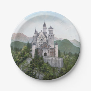 Fairytale German Castle Paper Plate