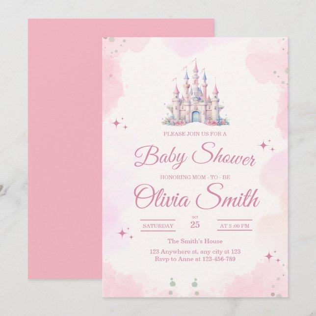 Fairytale Girl Baby Shower, Princess Baby Shower Invitation (Front/Back)