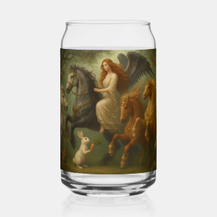 Fairytale Horses and Angel Drinkware Set Can Glass
