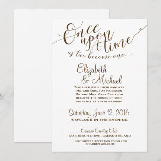 Fairytale Invitation Once Upon A Time - brown text