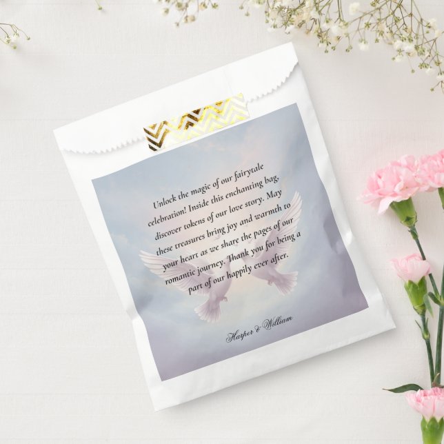 Fairytale lovebirds wedding favour bag (Sealed)