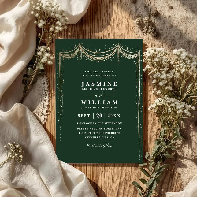 Fairytale Luxury Elegant Modern QR Code Wedding Invitation (Creator Uploaded)