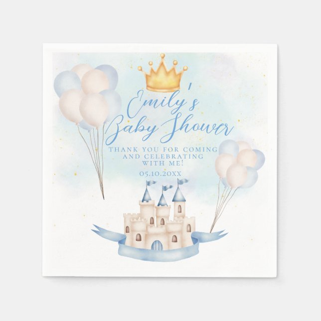  Fairytale magic Castle Crown party Baby Shower Napkin (Front)