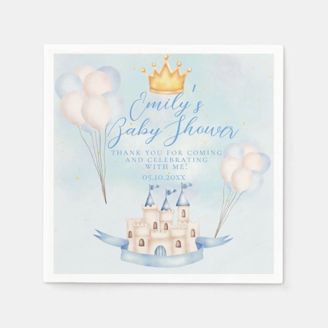  Fairytale magic Castle Crown party Baby Shower Napkin (Front)