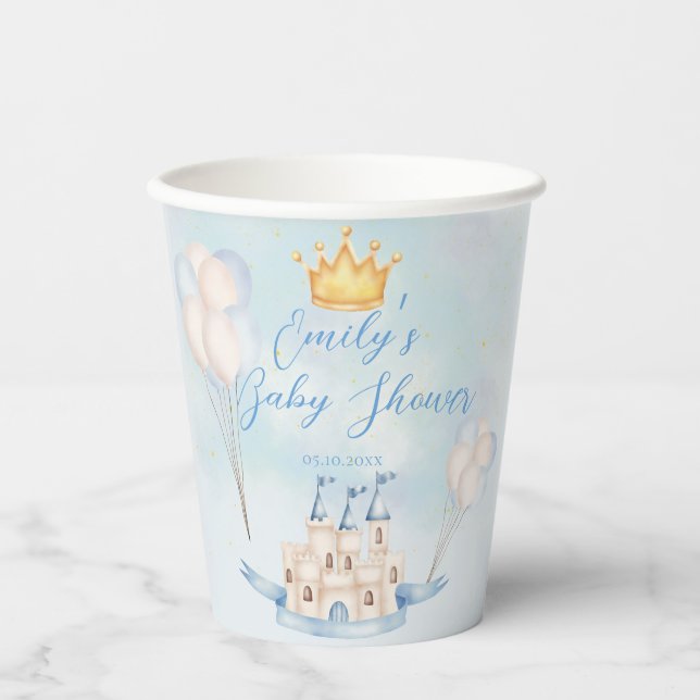  Fairytale magic Castle Crown party Baby Shower Paper Cups (Front)