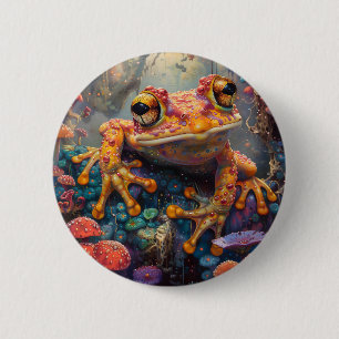 Fairytale magic frog 6 cm round badge