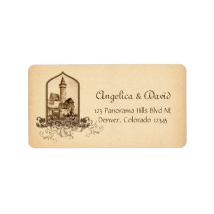 Fairytale Mediaeval Castle Wedding Return Address Label