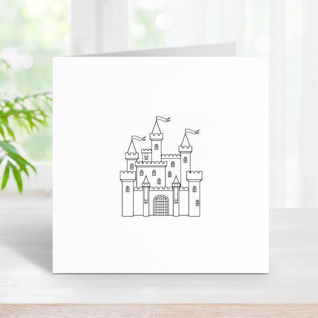 Fairytale Mediaeval Royal Castle 1x1 Rubber Stamp (Creator Uploaded)