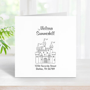 Fairytale Mediaeval Royal Castle Address Rubber Stamp