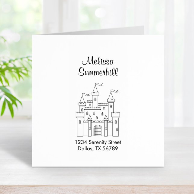Fairytale Mediaeval Royal Castle Address Rubber Stamp (Creator Uploaded)