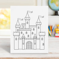 Fairytale Mediaeval Royal Castle Colouring Page