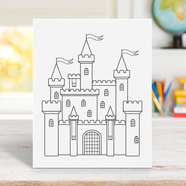 Fairytale Mediaeval Royal Castle Colouring Page Poster (Creator Uploaded)