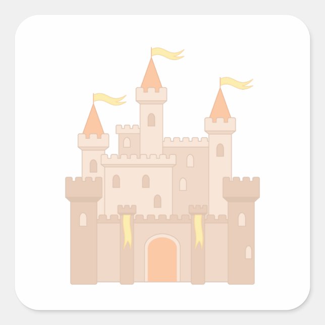 Fairytale Mediaeval Royal Princess Castle Square Sticker (Front)
