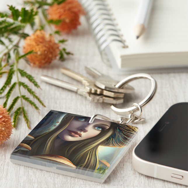 Fairytale Mushroom Fairy  Key Ring (Front Right)