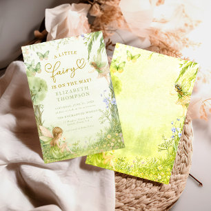 fairytale mushroom forest baby shower girl invitation