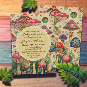 Fairytale Mushrooms Baby Shower Invitation