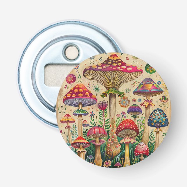 Fairytale Mushrooms Bottle Opener (Front)