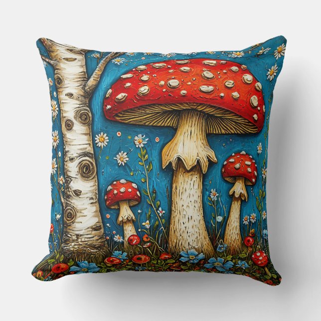 Fairytale mushrooms in the forest cushion (Front)