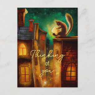 Fairytale night reading customisable postcard