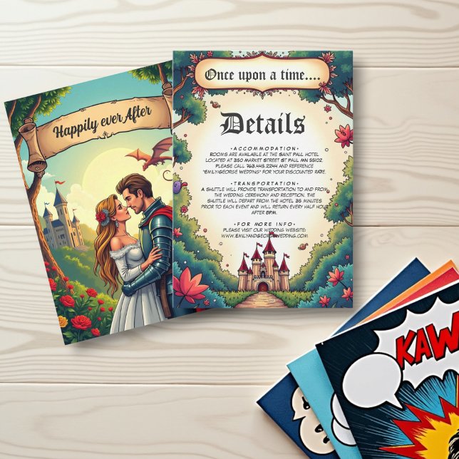Fairytale Once Upon A Time Castle Woodland Wedding Enclosure Card (Creator Uploaded)