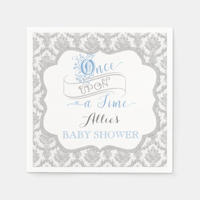 Fairytale Once Upon a Time Prince Damask Napkin (Front)