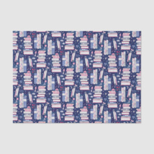 Fairytale Pile of Books Blue Tissue Paper