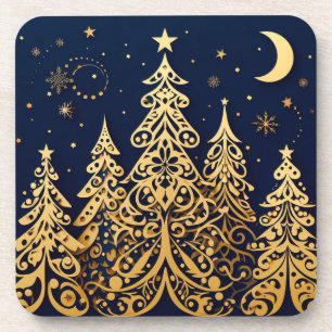 Fairytale Pines in Gold – Romantic Nights Coaster