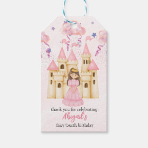 Fairytale Pink Castle Princess All Ages Birthday Gift Tags