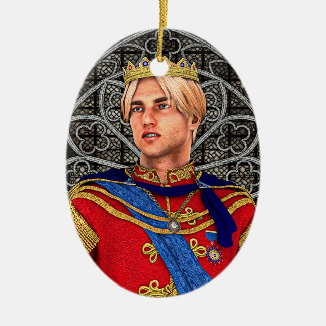 Fairytale Prince Ceramic Tree Decoration (Front)