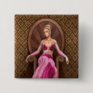 Fairytale Princess 15 Cm Square Badge