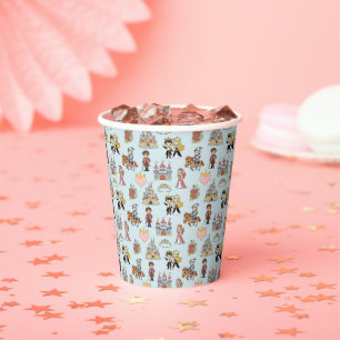 Fairytale Princess and Knight Pattern Paper Cup