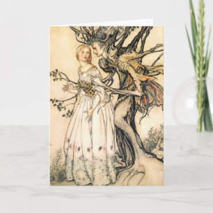 Fairytale Princess and Tree Elf Greeting Card